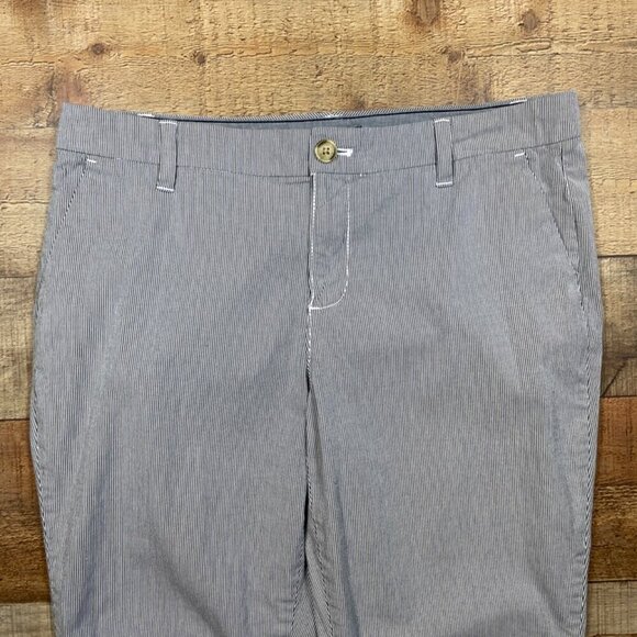 Tommy Hilfiger Blue & White Flat Front Cuffed Pants size 12 - Picture 2 of 4